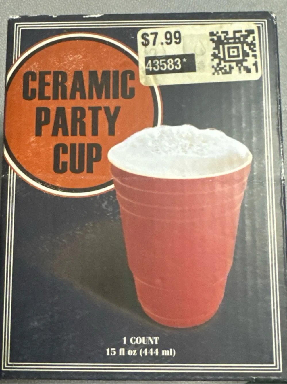 Ceramic Party Cup - Red Ceramic Reusable Drink 15 oz